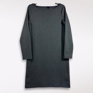 GAP Medium‎ Dress Gray Boatneck Midi Long Sleeve Party Formal Neutral Stretchy